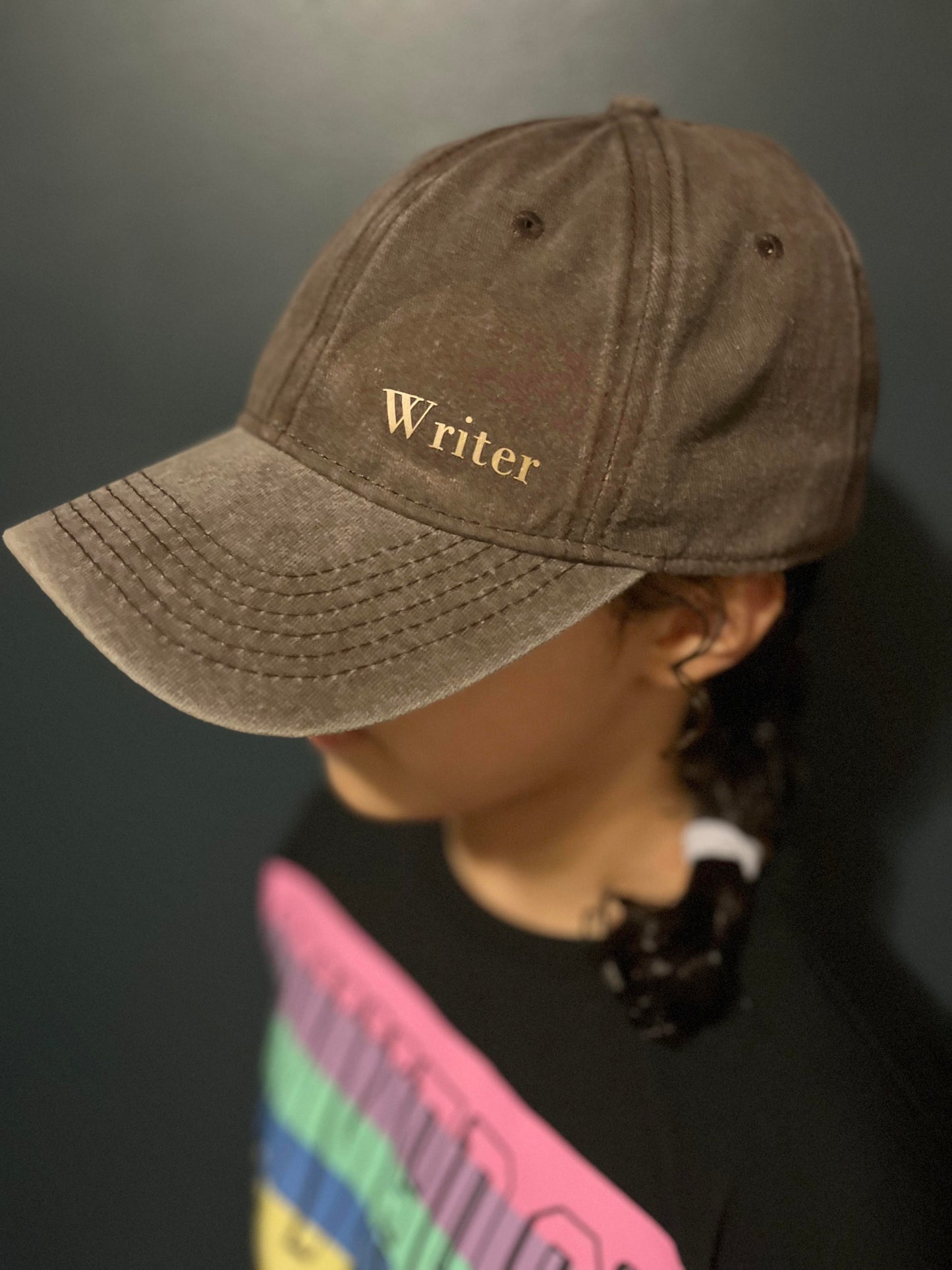 'Writer' - Baseball Hat - 'Mushroom' colour - Adult size S/M